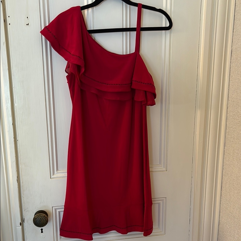White House Black Market Red One-Shoulder Dress